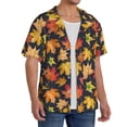thumbnail image 2 of Fuzoiu Colorful Maple Leaves Print Men's Casual Short,Men's Short Sleeve Shirt,Mens Casual Button Down Shirts,Cuban Collar Summer Shirt for Beach, Vacation, and Outdoor Activities-Medium, 2 of 5