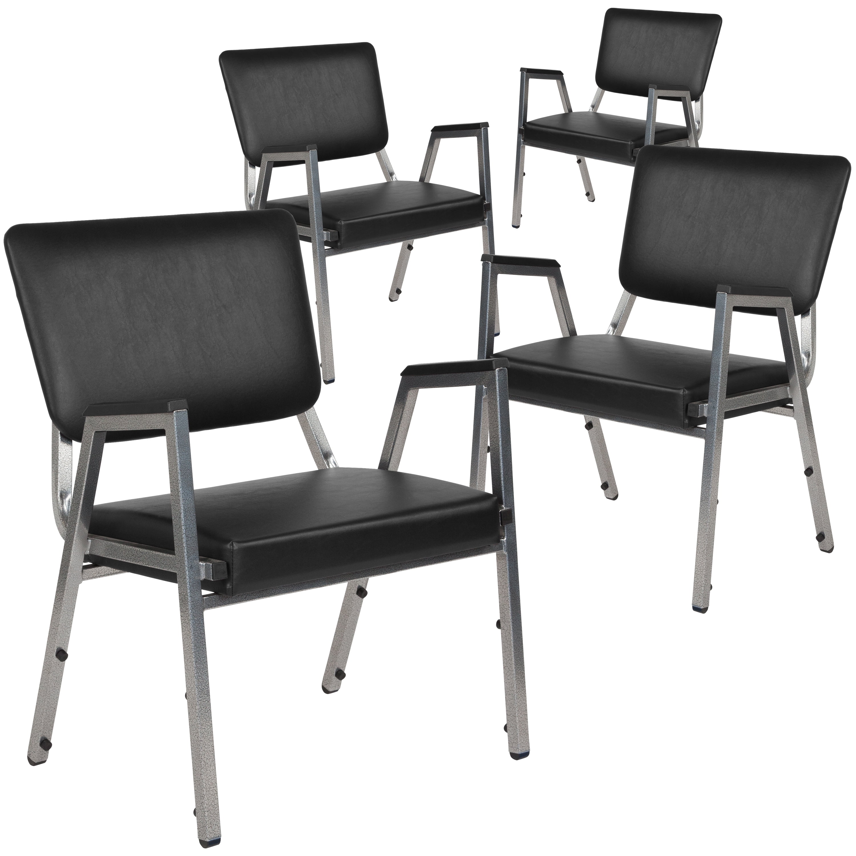 Rated Black Antimicrobial Vinyl Bariatric Medical Reception Chair Flash Furniture 4 Pack HERCULES Series 1500 lb 