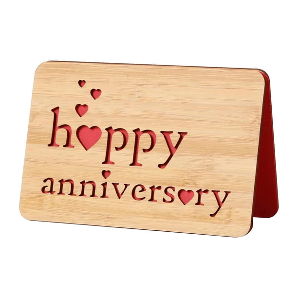 Tarjeta de aniversario de madera, tarjetas de amor, regalos románticos hechos a mano para el día de San Valentín. Estilo A