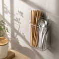 thumbnail image 5 of Dongrere Wall Mount Clear Plastic Utensil Holder, Kitchen Cutlery Organizer for Fork Spoon Knife, Transparent Caddy for Cabinet Door Pantry, M Size, 5 of 7