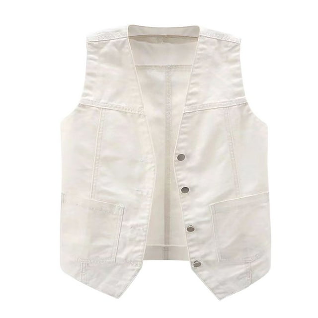 Fjofpr Chandails pour Femmes Grande Taille Femmes Manches Courtes Polyvalent Blanc Veste en Denim Manches Courtes Châle Fin