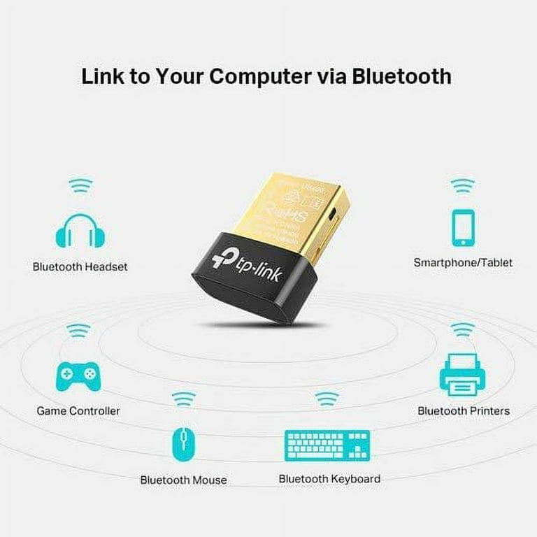TP-Link USB Bluetooth Adapter for PC (UB400), Bluetooth Dongle Supports Windows  PC for Desktop, Laptop, Mouse, Keyboard, Printers, Headsets, Speakers, PS4/  Xbox Controllers - Bulk Packaging - 1 Pack 
