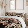 thumbnail image 6 of Ambesonne Antler Duvet Cover Set, Floral Skull and Wolves, 2-Calking, Black Beige Pink, 6 of 7