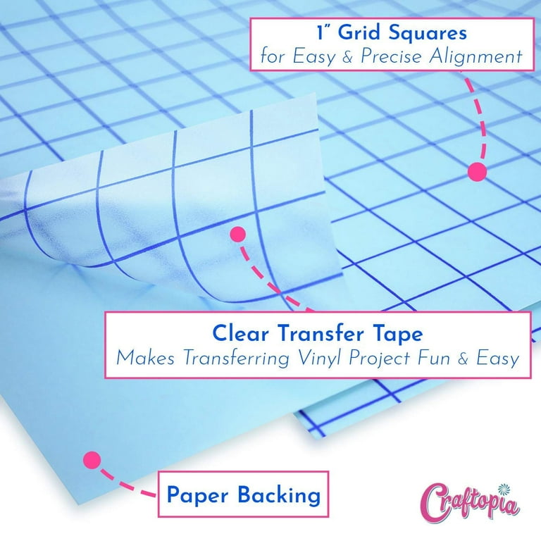 Gridlined Paper Transfer Tape - 12x30' Roll (Blue 1 Grid) - Expressions  Vinyl