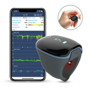 Wellue Finger Oxygen Monitor,Wearable Ring Sleep Monitor with Heart Rate Measurement,Overnight Continuous Tracking,Bluetooth Pulse Oximeter with Free APP and PC Report,O2Ring