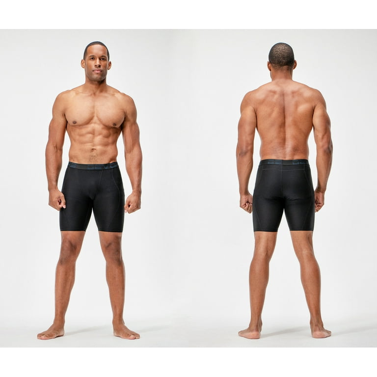 DEVOPS 3 Pack Men's Compression Shorts Underwear (X-Large, Black/Camo  Black/White) 
