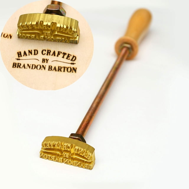 Hierro de marcaje personalizado de madera 7,5 x 7,5 cm, hecho a mano
