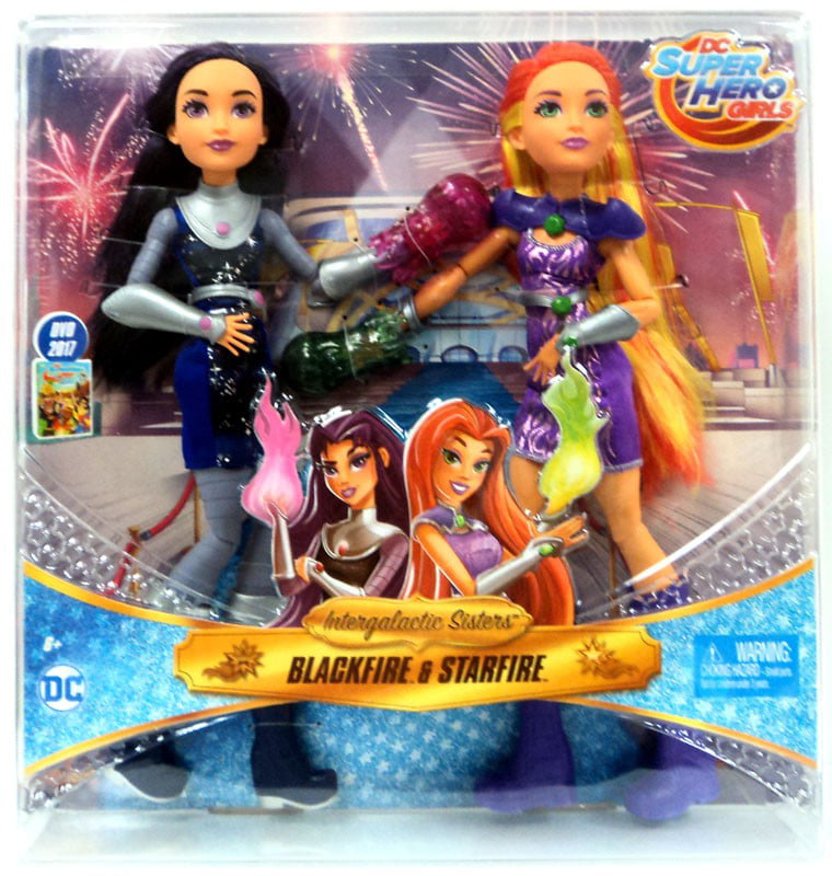 DC Super Hero Girls Intergalactic Sisters BLACKFIRE and STARFIRE 2 Pack Doll Set