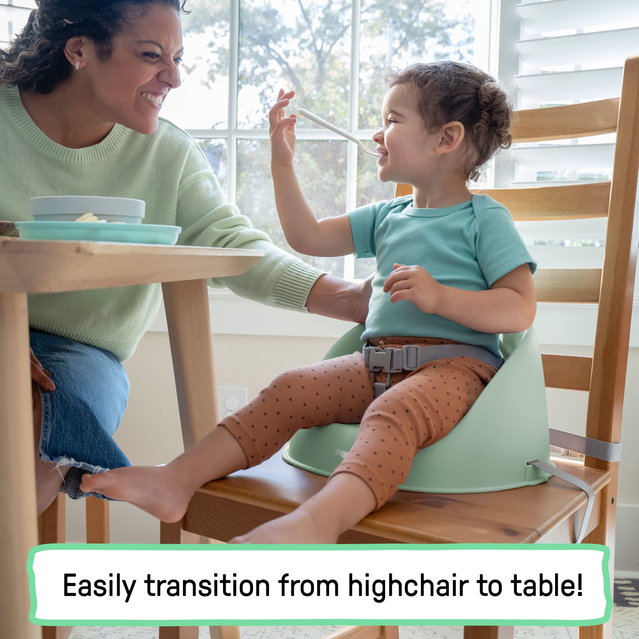Ingenuity My Spot Easy-Clean Baby Booster Seat Feeding Chair - Green