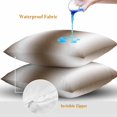 thumbnail image 4 of Brown White Ombre Throw Pillow Covers 16x16 Inch Set of 2, Abstract Art Modern Brown Gradient Waterproof Outdoor Pillow Covers, Decorative Cushion Pillowcases for Couch, Sofa, Bed, Garden, Patio, 4 of 9
