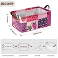 thumbnail image 4 of Cubes Pink Straberries Storage Bins with Handles Foldable Storage Baskets for Shelves Organizer Cloth Baskets, 4 of 8