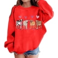 thumbnail image 3 of Cow Sweatshirt Valentines Hoodies for Girls Love Heart Graphic Tees Color Red Size 5-6 Years, 3 of 4