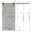 thumbnail image 4 of Essencaliy 42in x84in Solid Wood Barn Door, Made-in-USA Farmhouse Interior Sliding Barn Door With 7.42ft Barndoor Hardware Kit (DIY), 4 of 5