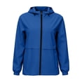 thumbnail image 2 of ShomPort Rain Jacket for Women Packable Zipper Drawstring Hooded Trendy Loose Waterproof Jackets, 2 of 7