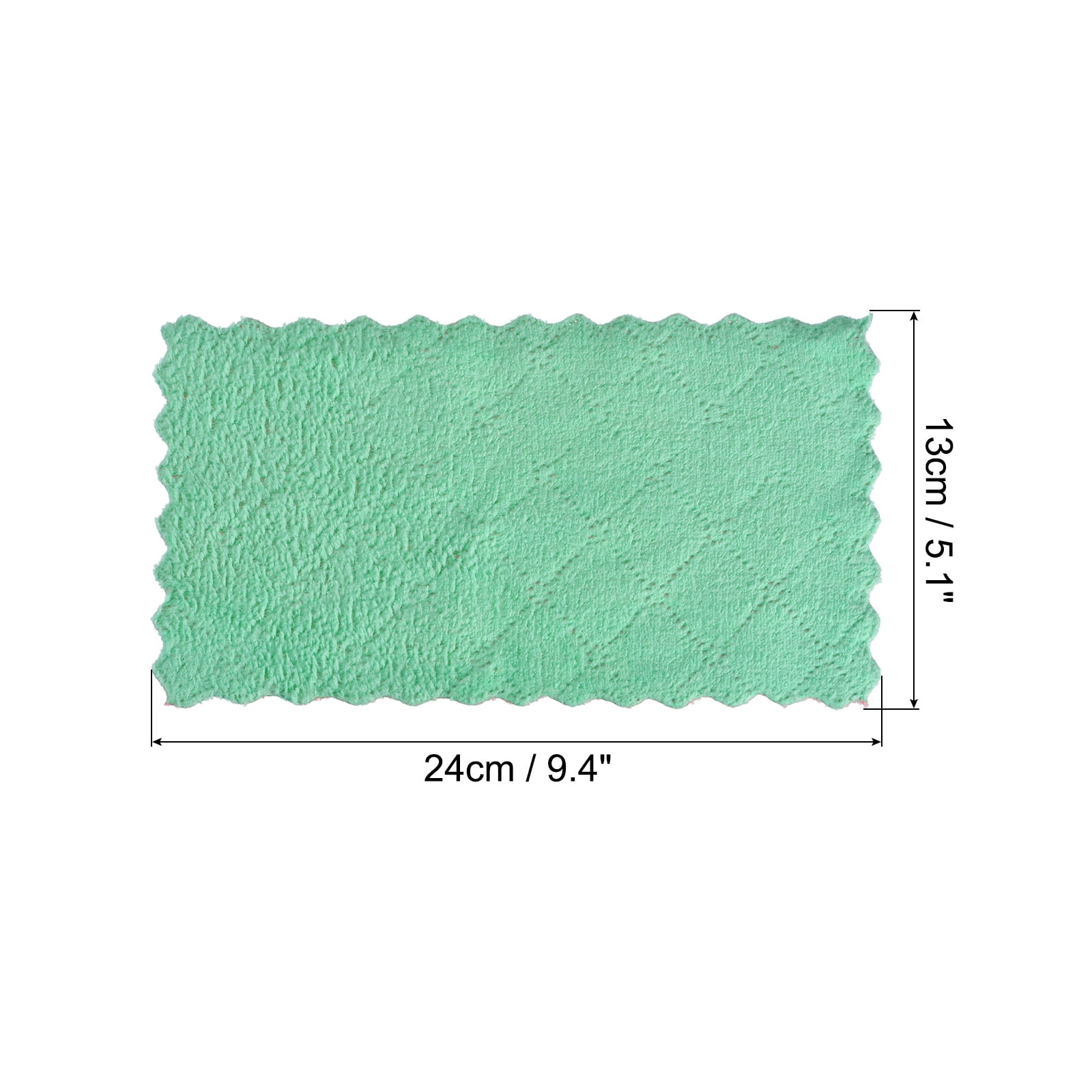 Unique Bargains Quick Dry Coral Velvet Cleaning Cloths Pink Green 9.4"