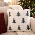 thumbnail image 3 of LSLXA Christmas Tree Pillow Covers Winter Woven Plush Breathable Throw Pillow Covers 18 X 18 Pillow Covers For Sofa Bed Living Room Home Decor, 3 of 4