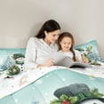 thumbnail image 5 of Castle Fairy 3-Piece Queen Size Comforter Set - Snowman Festive Christmas Print, 5 of 8