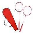 thumbnail image 3 of DYNWAVECA Badminton Rackets Badminton Equipment 2 Pieces Double Racquets Badminton Racquets Set for Practice Lawn Indoor Family Outdoor Red, 3 of 10