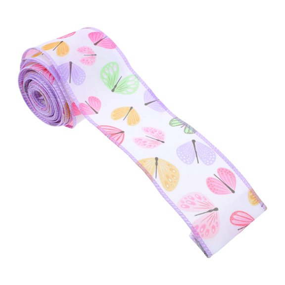 ETEREAUTY Polyester Easter Wired Ribbon Roll with Beautiful Pastel Designs for Crafts and Wrapping