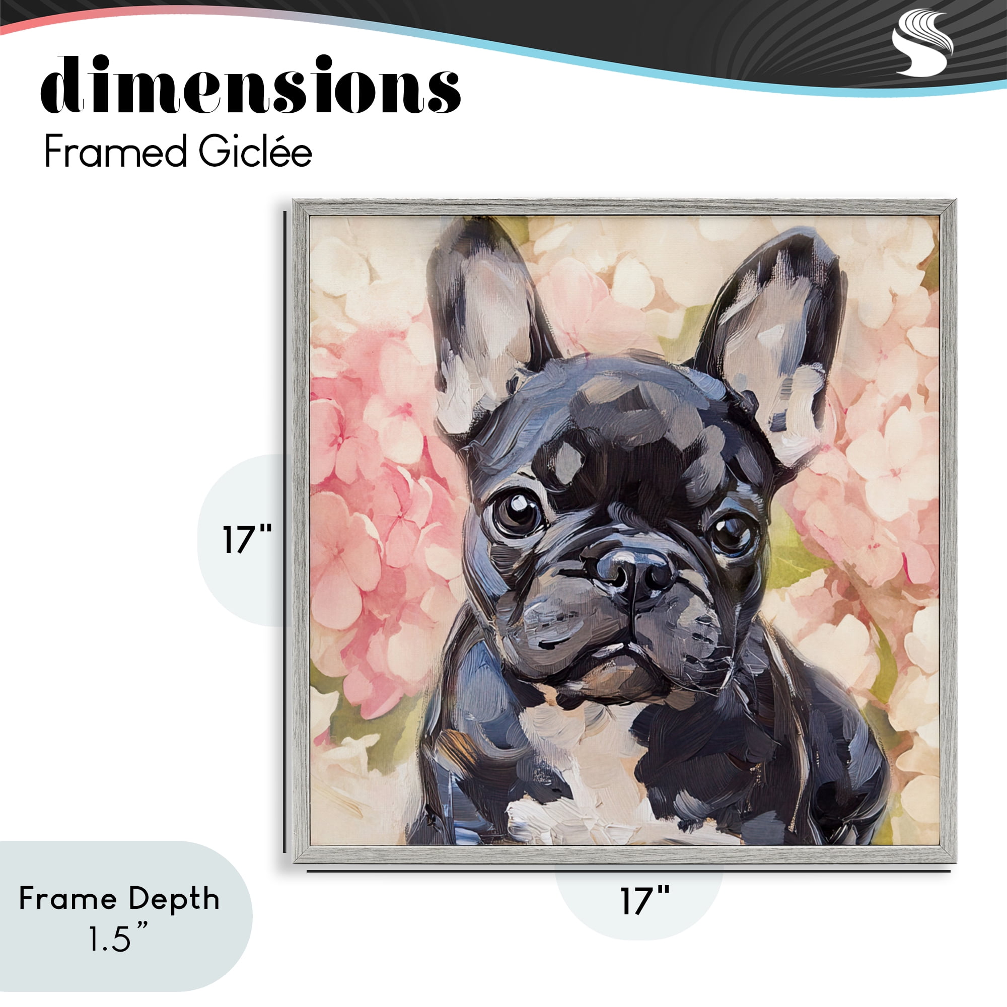 Stupell Industries Sweetest Little Bulldog Gray Framed Giclee Art, design by Tina LeCour