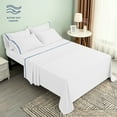thumbnail image 6 of Subrtex 300 Thread Count Cotton and Tencil Bed Sheet Sets Wrinkle Resistant (Full, White), 6 of 6