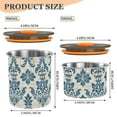 thumbnail image 3 of Blue Arab Damask Flower Airtight Coffee Bean Canister 30oz Food Storage Containers with Lids For Gournd, Tea, Sugar, Flour, Rice, Cereal, Candy Cookie Jar, 3 of 8