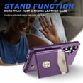 thumbnail image 7 of for Samsung Galaxy S24 FE Case Wallet with RFID Blocking Card Slots, Hybrid PU Leather + TPU Back Cover with Kickstand, Drop Protective Shockproof Phone Case for Samsung Galaxy S24 FE, Purple, 7 of 7