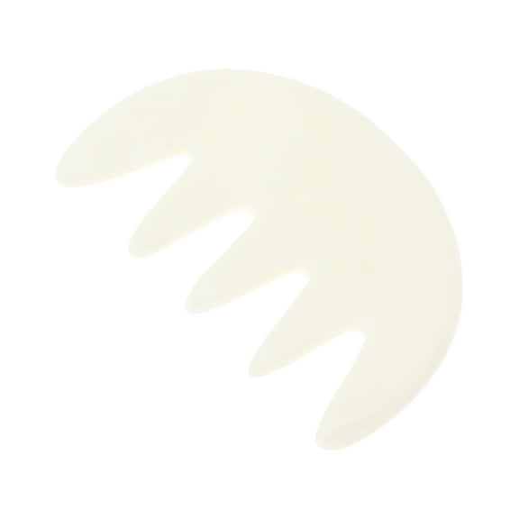 Unique Bargains 1 Pc Five-tooth Head Massage Comb for Home White Natural Jade