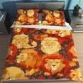 thumbnail image 6 of DOJLIO Bedding Sets 3D Red Lion Printed Duvet Cover Set Full Size with 1 Piece Duvet Cover 2 Pieces Pillow Cases Ultra Soft Microfiber (Comforter Not Included), 6 of 6