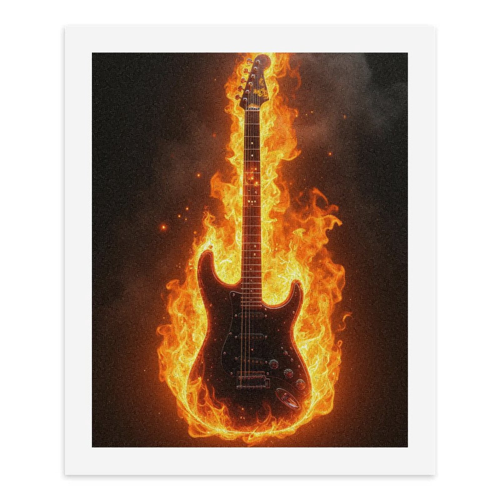 Paint By Numbers Kit for Adults Beginner - Guitar In Flames DIY Canvas Painting Kits for Adults, Frameless Paint By Number for Adults for Home Wall Decor 16x20 Inch