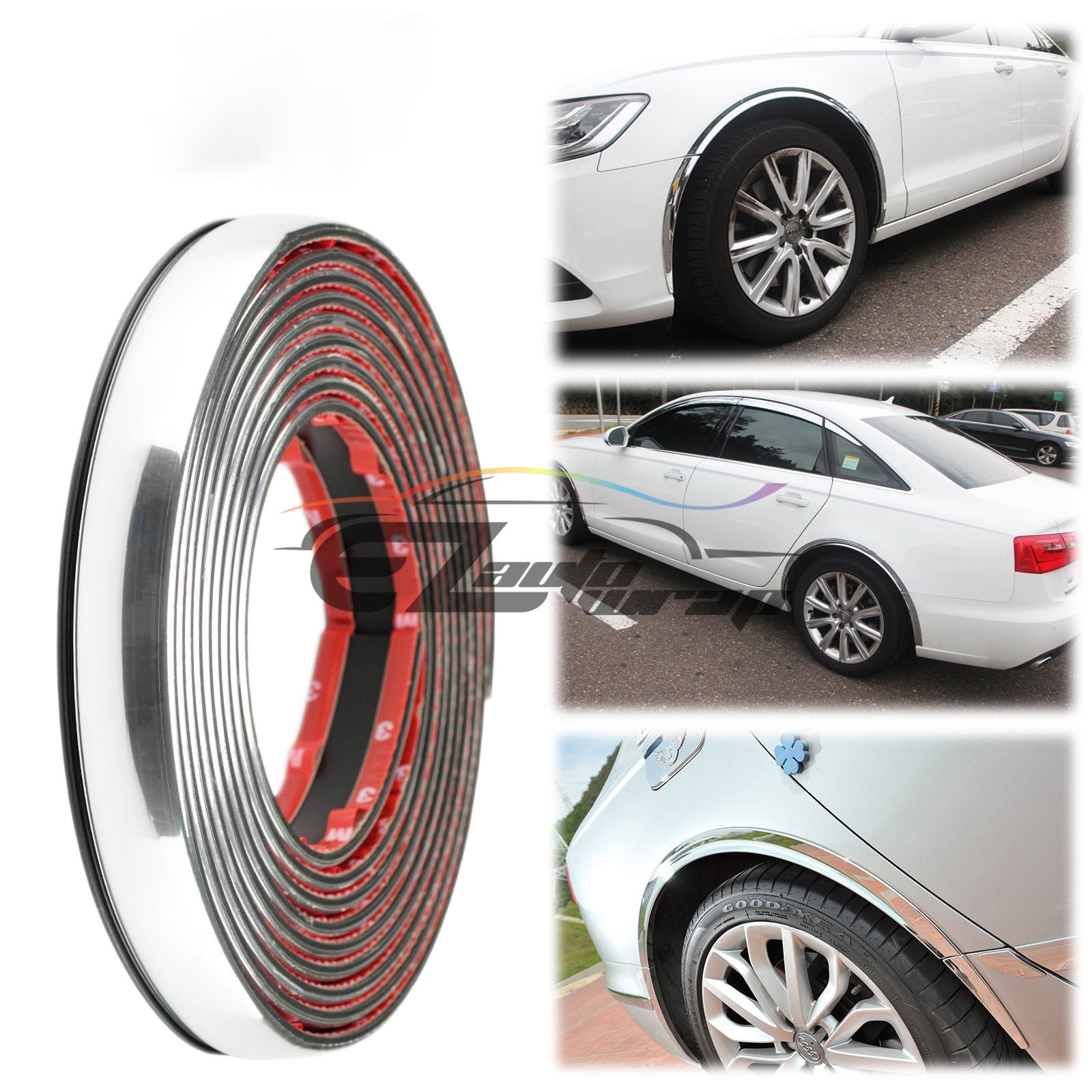 30mm Chrome Wheel Well Fender Decorative Edge Tape Molding Trim Strip
