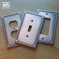 thumbnail image 5 of Rio Salto Pearl Collection Matte Vintage Copper Duplex Outlet Cover, 1-Gang 5 x 3.13 Metal Wall Plates Light Switch Plate, Heavy-Gauge Decorative Outlet Cover, Luxury Artisanal Premium Wall Plate, 5 of 7