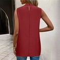 thumbnail image 6 of AherBiu Summer Tank Tops for Women High Low Crewneck Sleeveless T Shirts Casual Blouse Solid Color, 6 of 6