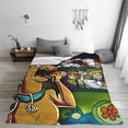 thumbnail image 2 of Lsque Scooby-Doo Pattern Fuzzy Fleece Throw Blanket Extra Large,Super Soft,Fluffy and Warm Blankets for Couch,Bed,All Season Use (40"x30"), 2 of 7