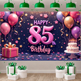 thumbnail image 5 of Pink Theme Happy 85th Birthday Banner Gold Stars 85th Birthday Display Colorful Balloons Gift Box Design 85th Celebration Backdrop for 85th Birthday Party Elderly Celebration Indoor Decoration, 5 of 9