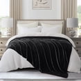 thumbnail image 4 of IR Imperial Rooms Fleece Bed Throw Blanket, Plush, Travel and Couch Fuzzy, Cozy Washable Ultrasoft Throw Size Black, 4 of 7