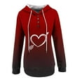 thumbnail image 4 of Jinhomg Cute Heart Print Sweatshirt for Women Trendy Novelty Gradient Hooded Pullover Fall Lightweight Long Sleeve Button Up Sweatshirts with Pocket Summer Saving Red XXL, 4 of 5