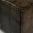 thumbnail image 3 of Butler Leon Dark Brown Leather Ottoman, 3 of 7