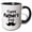 Black/White, variant on 3drose, Happy Fathers Day Mustache Design, 15oz Two-tone Blue Mug