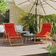 thumbnail image 1 of vidaXL Folding Beach Chairs 2 pcs Red Fabric, 1 of 5