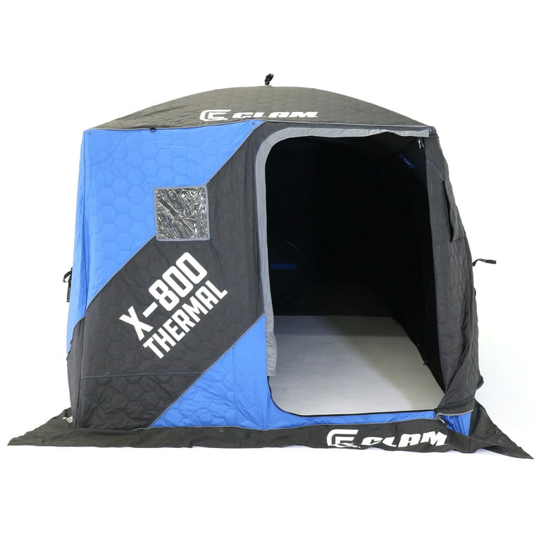 CLAM X-800 Insulated Pop-Up Ice Fishing Thermal Hub Shelter Tent