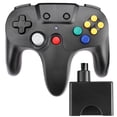 thumbnail image 3 of RetroFam 2 Pack Wireless Game Controller for Nintendo 64 N64 Game Console, Gray and Black, 3 of 5