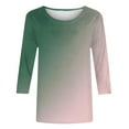 thumbnail image 5 of 3/4 Sleeve Tees for Women Plus Size Blouses for Women Casual Womens Solid Color Tshirts Cotton 3/4 Sleeve Tops for Women Spring Shirts for Women Women Shirts Under $10 Plus Size, 5 of 5