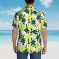 thumbnail image 3 of Lsque Lilies Flowers pattern Hawaiian Shirt for Men, Unisex Summer Beach Casual Short Sleeve Button Down Shirts-Large, 3 of 9