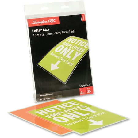 - Swingline GBC, SWI3200577, UltraClear™ Thermal Laminating Pouches, 25 / Pack, Clear