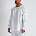 thumbnail image 2 of Zshosam Shirts for Men Men's Comfortable Classic Long Sleeve Crew Neck T-Shirt(White,M), 2 of 7