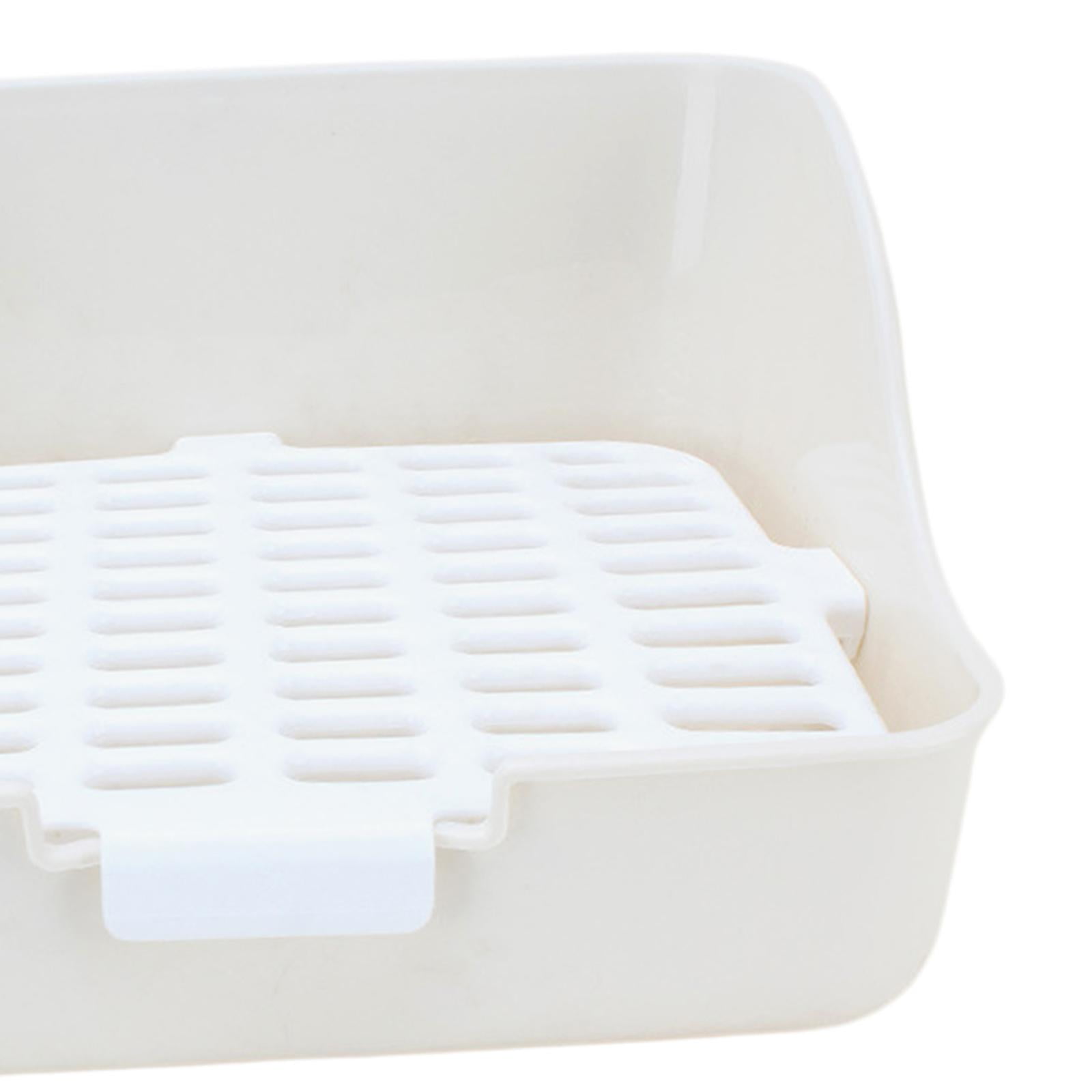 Small Animal Rabbit Toilet Tray, Bedding Cage Cleaning Tool Gray 11x11x8in