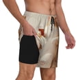 thumbnail image 2 of Rateoe Relaxing Cat With Tea Pattern Men’s Swim Shorts with Compression Liner – Double-Layered Quick-Dry Swimwear, Comfortable & Stretchy Beach Shorts-3X-Large, 2 of 6