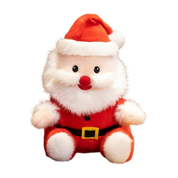 Christmas Doll Toy Sitting Santa Claus Plush Stuffed Soft Material for Holiday Home Tabletop Decoration