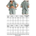thumbnail image 2 of Revers Chemise + Short Camisa de solapa para mujer + Pantalones cortos Camisa de manga corta de algodón casual + Conjunto de pantalones cortos (Verde M) Cgtredaw para Mujer Verde T L, 2 of 9